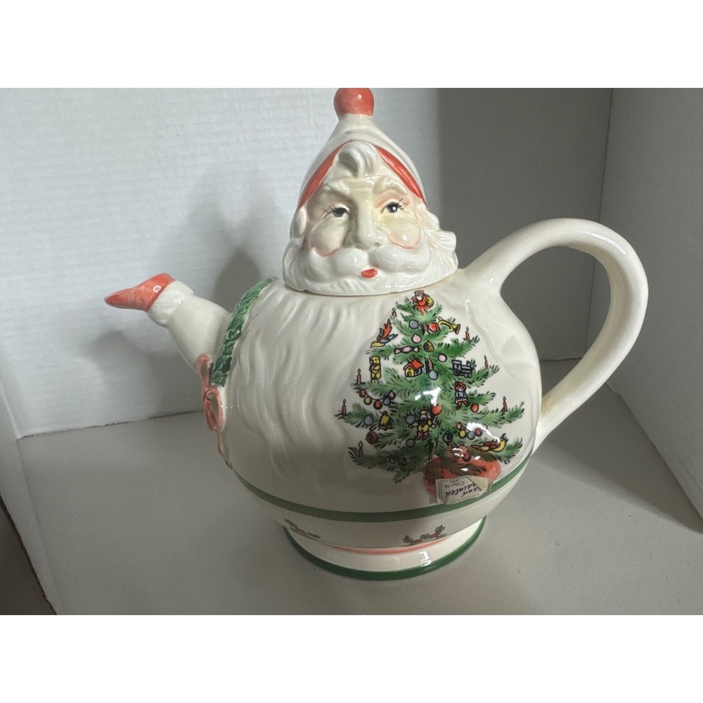 Department 56 Christmas Kringles Santa Claus Teapot Hand Painted Japan Ceramic